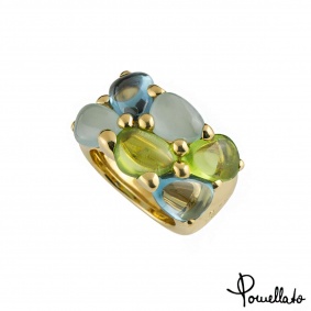 Pomellato 18k Yellow Gold Multi-Gemstone Saffi Ring 